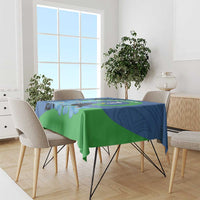 New Zealand Chatham Islands Tablecloth Wharekauri Forget Me Not With Black Robin LT14 - Polynesian Pride