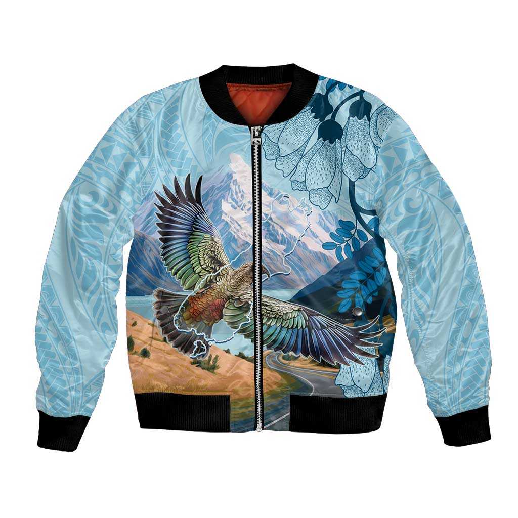 New Zealand South Island Bomber Jacket Te Waipounamu Aoraki Kea Bird