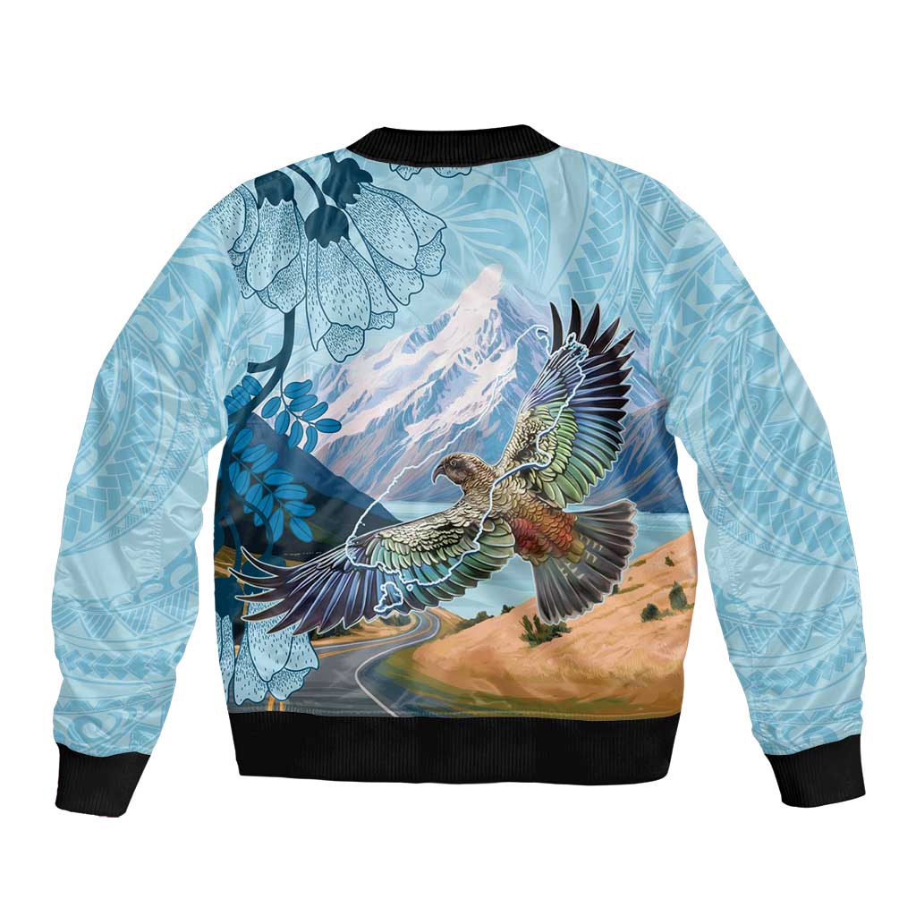 New Zealand South Island Bomber Jacket Te Waipounamu Aoraki Kea Bird