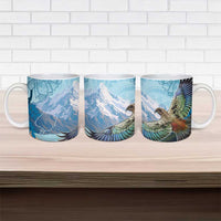 New Zealand South Island Ceramic Mug Te Waipounamu Aoraki Kea Bird - Polynesian Pride