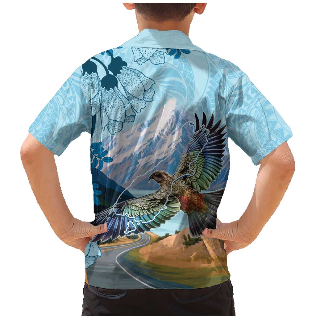 New Zealand South Island Family Matching Mermaid Dress and Hawaiian Shirt Te Waipounamu Aoraki Kea Bird