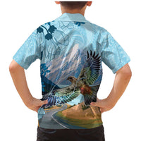 New Zealand South Island Family Matching Mermaid Dress and Hawaiian Shirt Te Waipounamu Aoraki Kea Bird