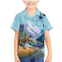 New Zealand South Island Family Matching Mermaid Dress and Hawaiian Shirt Te Waipounamu Aoraki Kea Bird