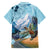 New Zealand South Island Family Matching Off Shoulder Maxi Dress and Hawaiian Shirt Te Waipounamu Aoraki Kea Bird