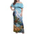 New Zealand South Island Family Matching Off Shoulder Maxi Dress and Hawaiian Shirt Te Waipounamu Aoraki Kea Bird