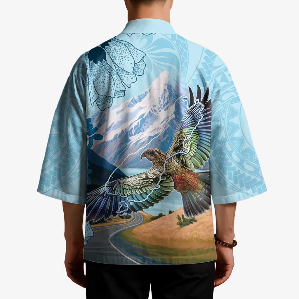 New Zealand South Island Kimono Te Waipounamu Aoraki Kea Bird - Polynesian Pride