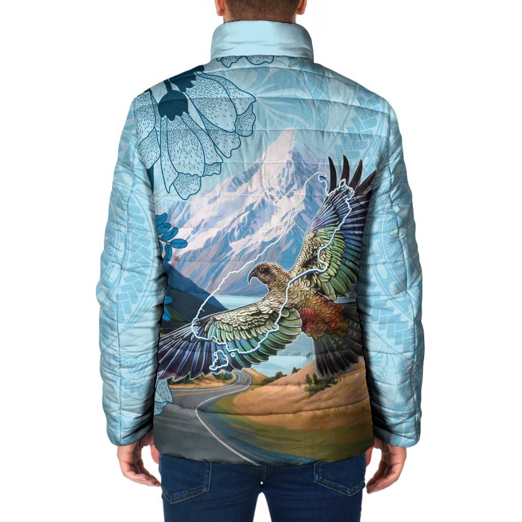 New Zealand South Island Padded Jacket Te Waipounamu Aoraki Kea Bird - Polynesian Pride