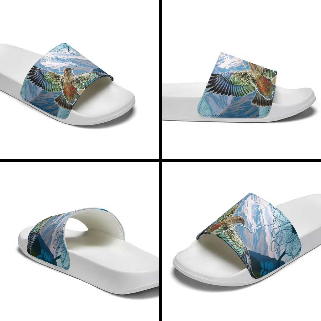 New Zealand South Island Slide Sandals Te Waipounamu Aoraki Kea Bird - Polynesian Pride