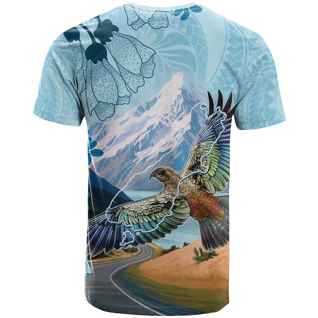 New Zealand South Island T Shirt Te Waipounamu Aoraki Kea Bird