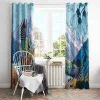 New Zealand South Island Window Curtain Te Waipounamu Aoraki Kea Bird LT14 - Polynesian Pride