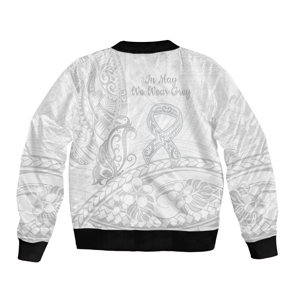 Polynesia Brain Cancer Awareness Bomber Jacket In May We Wear Grey LT14 - Polynesian Pride
