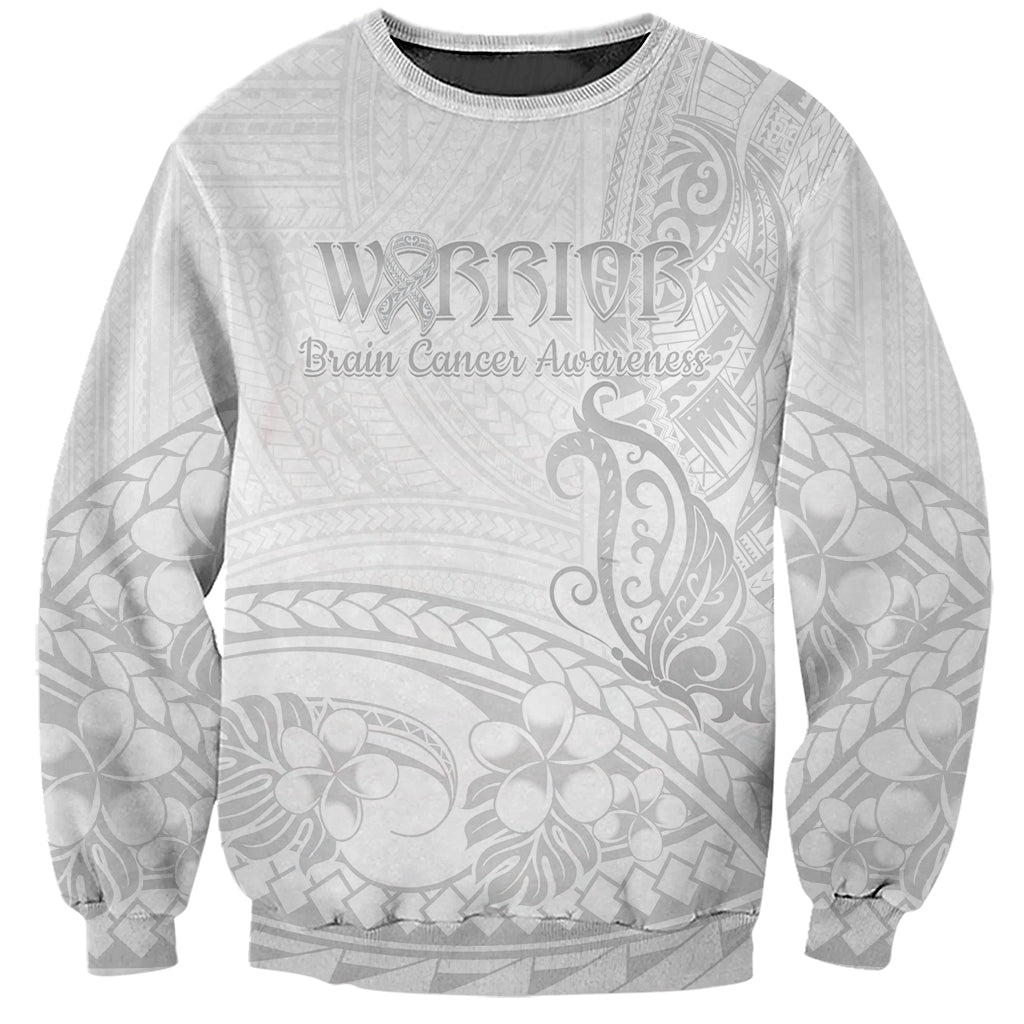 Polynesia Brain Cancer Awareness Sweatshirt In May We Wear Grey LT14 Unisex White - Polynesian Pride