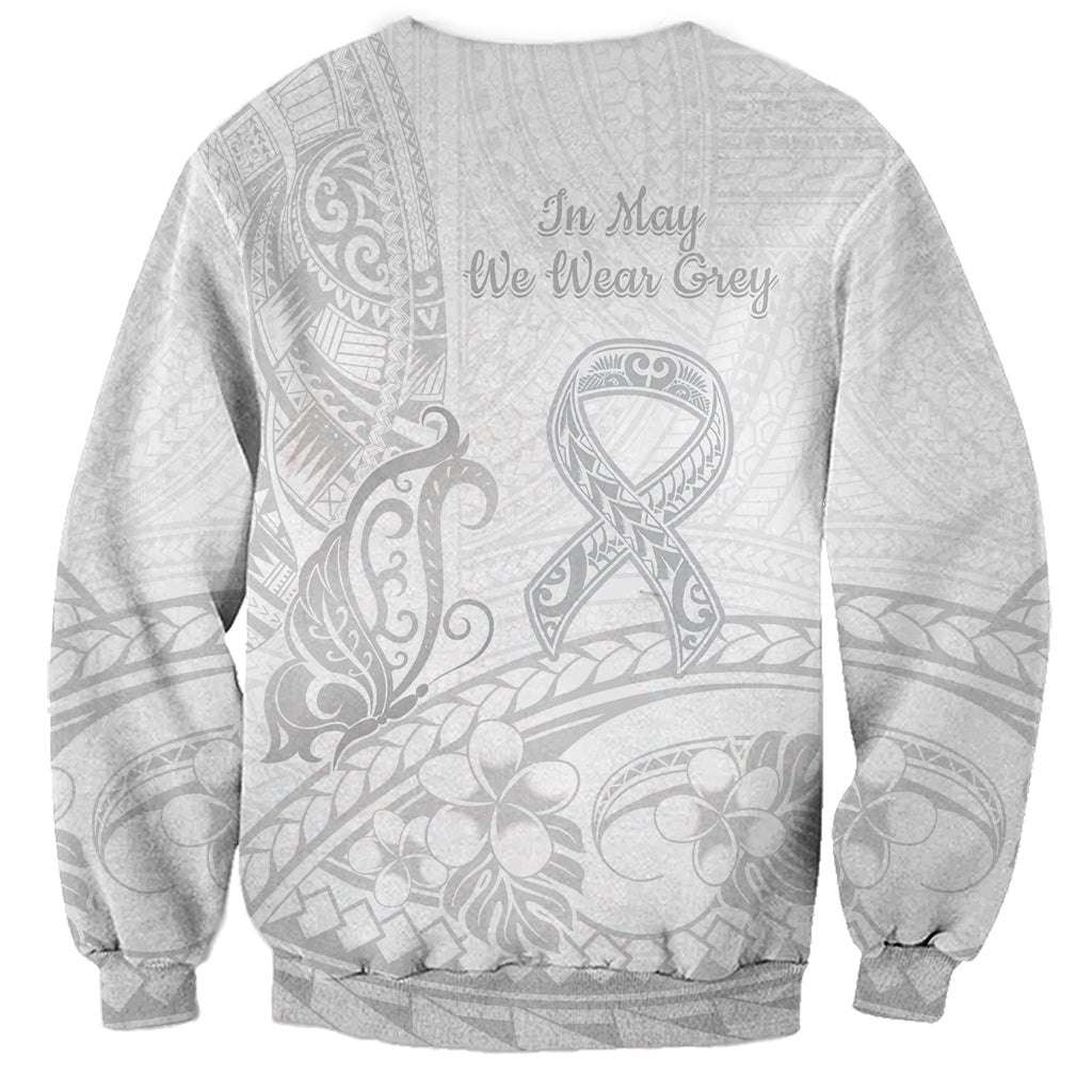 Polynesia Brain Cancer Awareness Sweatshirt In May We Wear Grey LT14 - Polynesian Pride