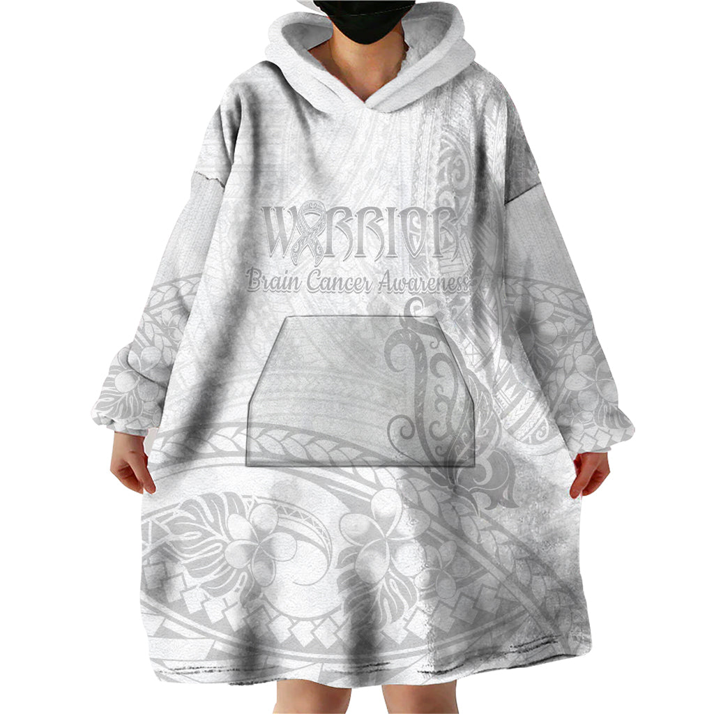 Polynesia Brain Cancer Awareness Wearable Blanket Hoodie In May We Wear Grey LT14 - Polynesian Pride
