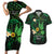 Polynesia Mental Health Awareness Couples Matching Short Sleeve Bodycon Dress and Hawaiian Shirt Green Ribbon Be Kind To Your Mind