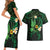 Polynesia Mental Health Awareness Couples Matching Short Sleeve Bodycon Dress and Hawaiian Shirt Green Ribbon Be Kind To Your Mind