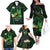 Polynesia Mental Health Awareness Family Matching Off The Shoulder Long Sleeve Dress and Hawaiian Shirt Green Ribbon Be Kind To Your Mind