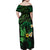 Polynesia Mental Health Awareness Family Matching Off Shoulder Maxi Dress and Hawaiian Shirt Green Ribbon Be Kind To Your Mind