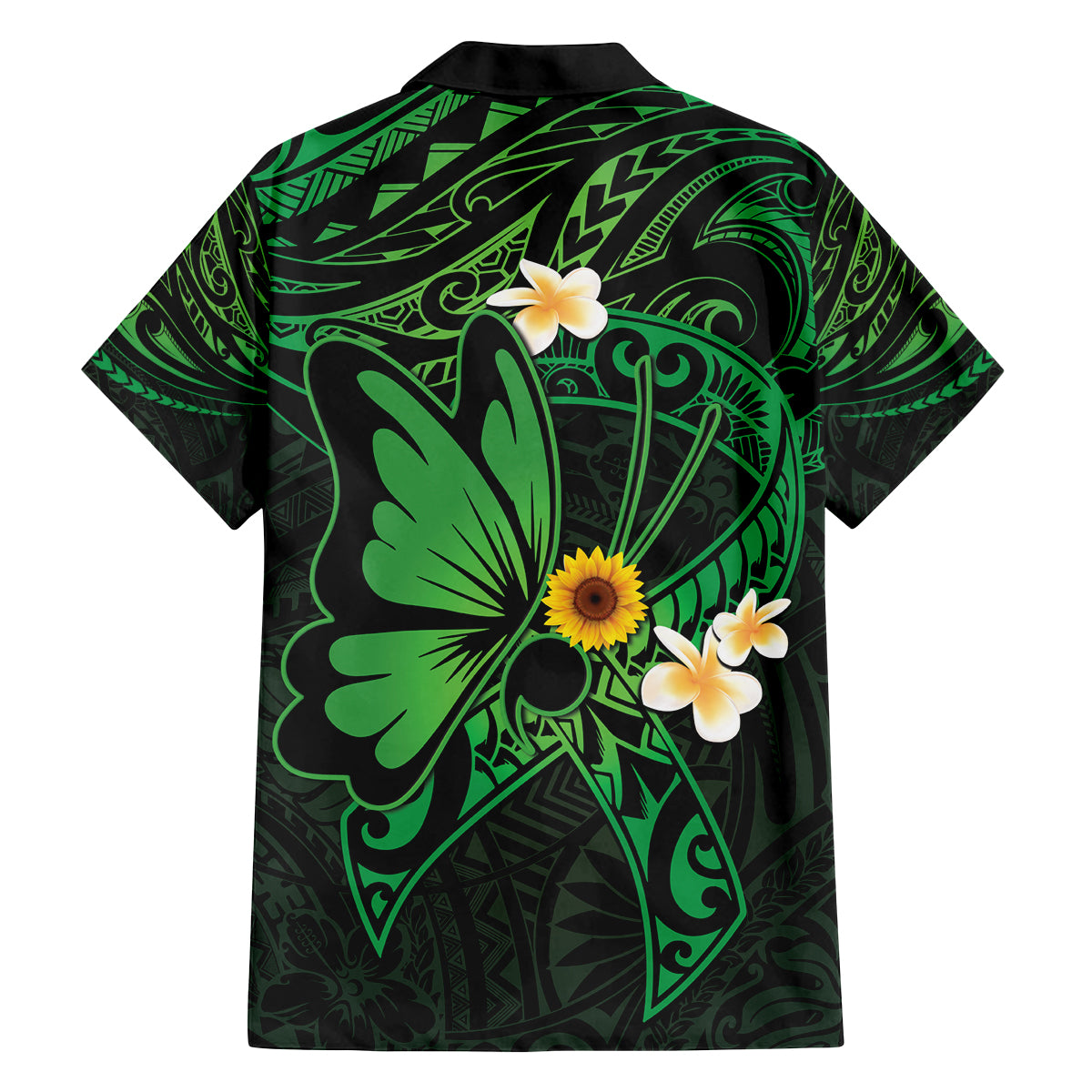 Polynesia Mental Health Awareness Family Matching Puletasi and Hawaiian Shirt Green Ribbon Be Kind To Your Mind LT14 - Polynesian Pride