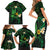 Polynesia Mental Health Awareness Family Matching Short Sleeve Bodycon Dress and Hawaiian Shirt Green Ribbon Be Kind To Your Mind