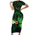 Polynesia Mental Health Awareness Family Matching Short Sleeve Bodycon Dress and Hawaiian Shirt Green Ribbon Be Kind To Your Mind