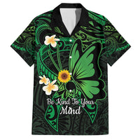 Polynesia Mental Health Awareness Family Matching Summer Maxi Dress and Hawaiian Shirt Green Ribbon Be Kind To Your Mind
