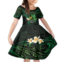 Polynesia Mental Health Awareness Family Matching Tank Maxi Dress and Hawaiian Shirt Green Ribbon Be Kind To Your Mind