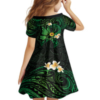 Polynesia Mental Health Awareness Family Matching Tank Maxi Dress and Hawaiian Shirt Green Ribbon Be Kind To Your Mind