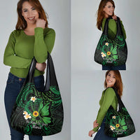 Polynesia Mental Health Awareness Grocery Bag Green Ribbon Be Kind To Your Mind LT14 - Polynesian Pride
