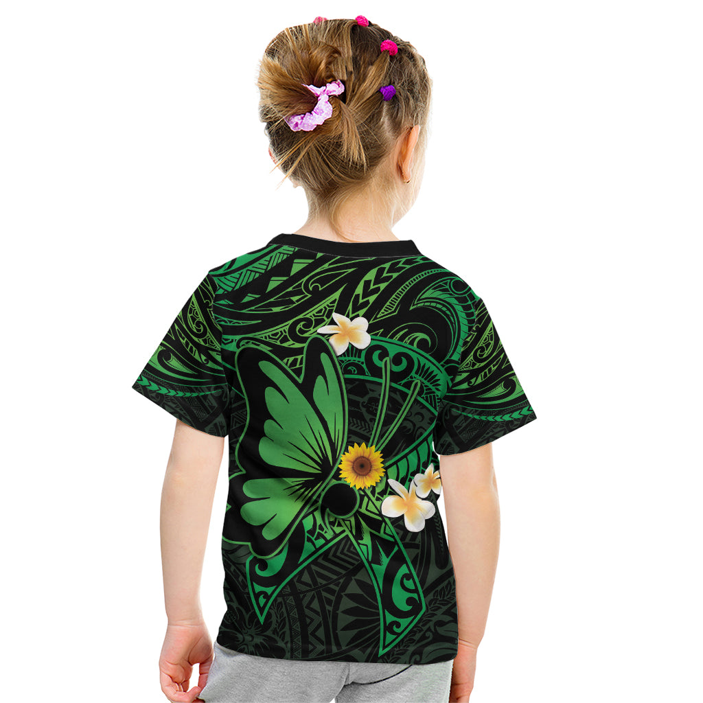 Polynesia Mental Health Awareness Kid T Shirt Green Ribbon Be Kind To Your Mind