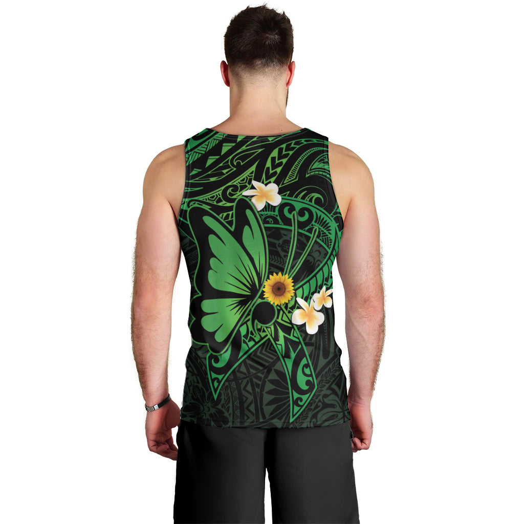 Polynesia Mental Health Awareness Men Tank Top Green Ribbon Be Kind To Your Mind LT14 - Polynesian Pride