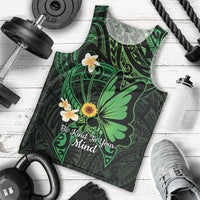 Polynesia Mental Health Awareness Men Tank Top Green Ribbon Be Kind To Your Mind LT14 - Polynesian Pride
