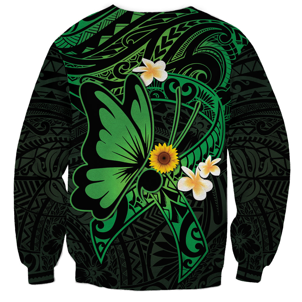 Polynesia Mental Health Awareness Sweatshirt Green Ribbon Be Kind To Your Mind LT14 - Polynesian Pride
