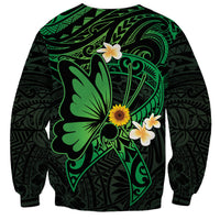 Polynesia Mental Health Awareness Sweatshirt Green Ribbon Be Kind To Your Mind LT14 - Polynesian Pride