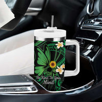Polynesia Mental Health Awareness Tumbler With Handle Green Ribbon Be Kind To Your Mind LT14 - Polynesian Pride