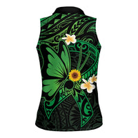 Polynesia Mental Health Awareness Women Sleeveless Polo Shirt Green Ribbon Be Kind To Your Mind