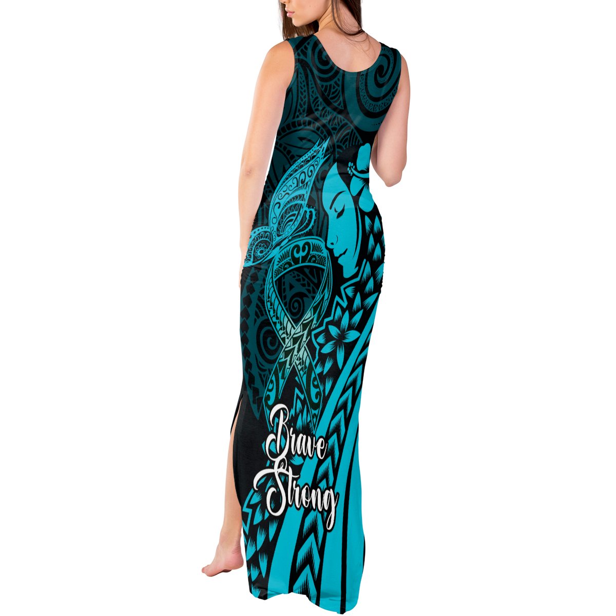 Polynesia World Ovarian Cancer Day Tank Maxi Dress You Matter Polynesian Women LT14 - Polynesian Pride