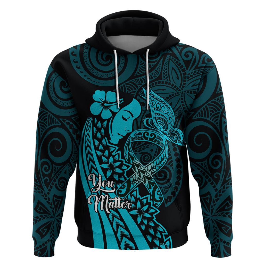 Polynesia World Ovarian Cancer Day Zip Hoodie You Matter Polynesian Women