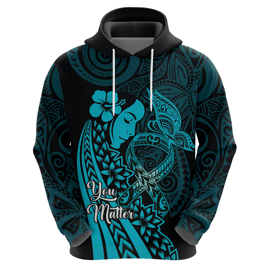 Polynesia World Ovarian Cancer Day Zip Hoodie You Matter Polynesian Women
