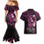 Polynesia Breast Cancer Awareness Couples Matching Mermaid Dress and Hawaiian Shirt Pink Ribbon No One Fights Alone - Black