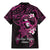 Polynesia Breast Cancer Awareness Family Matching Mermaid Dress and Hawaiian Shirt Pink Ribbon No One Fights Alone - Black