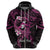 Polynesia Breast Cancer Awareness Hoodie Pink Ribbon No One Fights Alone - Black