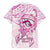 Polynesia Breast Cancer Awareness Family Matching Off Shoulder Maxi Dress and Hawaiian Shirt Pink Ribbon No One Fights Alone - White