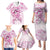 Polynesia Breast Cancer Awareness Family Matching Puletasi and Hawaiian Shirt Pink Ribbon No One Fights Alone - White