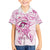 Polynesia Breast Cancer Awareness Family Matching Puletasi and Hawaiian Shirt Pink Ribbon No One Fights Alone - White