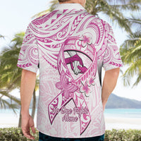 Polynesia Breast Cancer Awareness Hawaiian Shirt Pink Ribbon No One Fights Alone - White