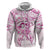 Polynesia Breast Cancer Awareness Hoodie Pink Ribbon No One Fights Alone - White