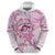 Polynesia Breast Cancer Awareness Hoodie Pink Ribbon No One Fights Alone - White