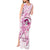 Polynesia Breast Cancer Awareness Tank Maxi Dress Pink Ribbon No One Fights Alone - White