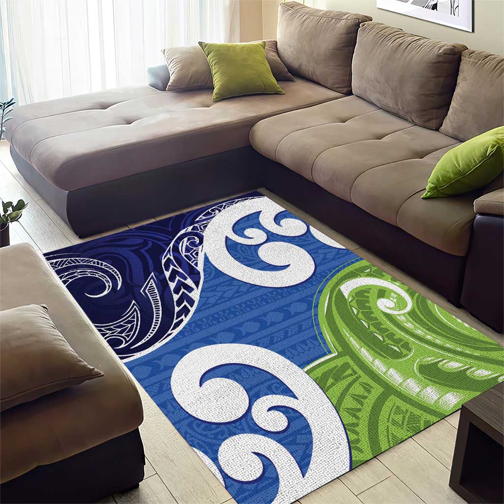 Southland New Zealand Area Rug Maori Koru Flag Color